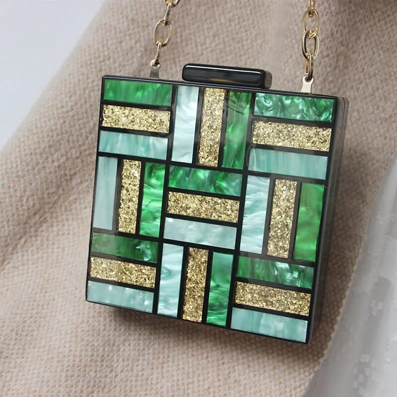 Acrylic Chain Square Clutch