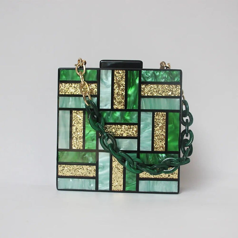 Acrylic Chain Square Clutch