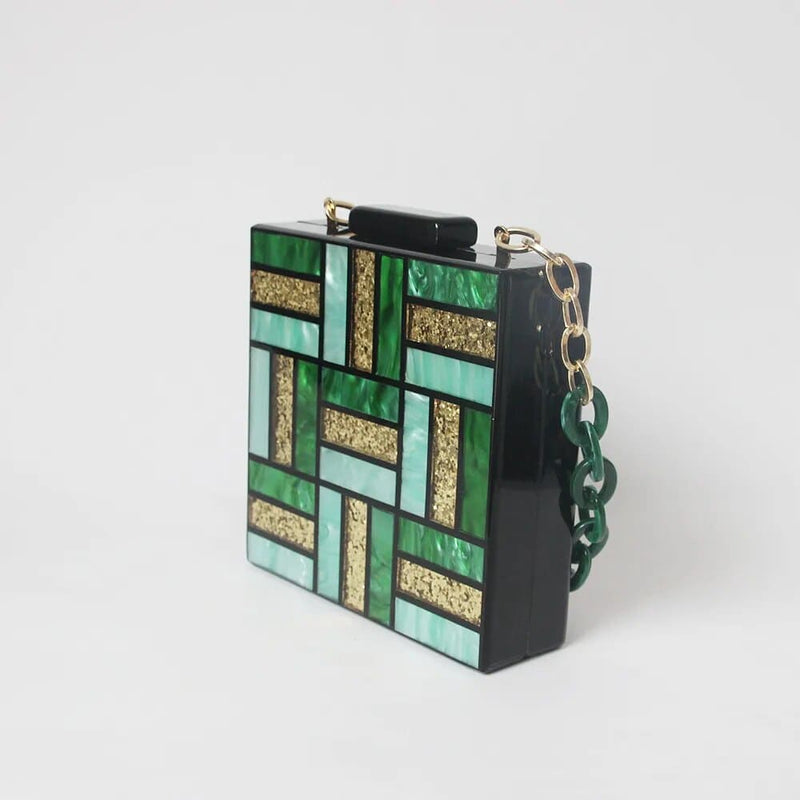 Acrylic Chain Square Clutch