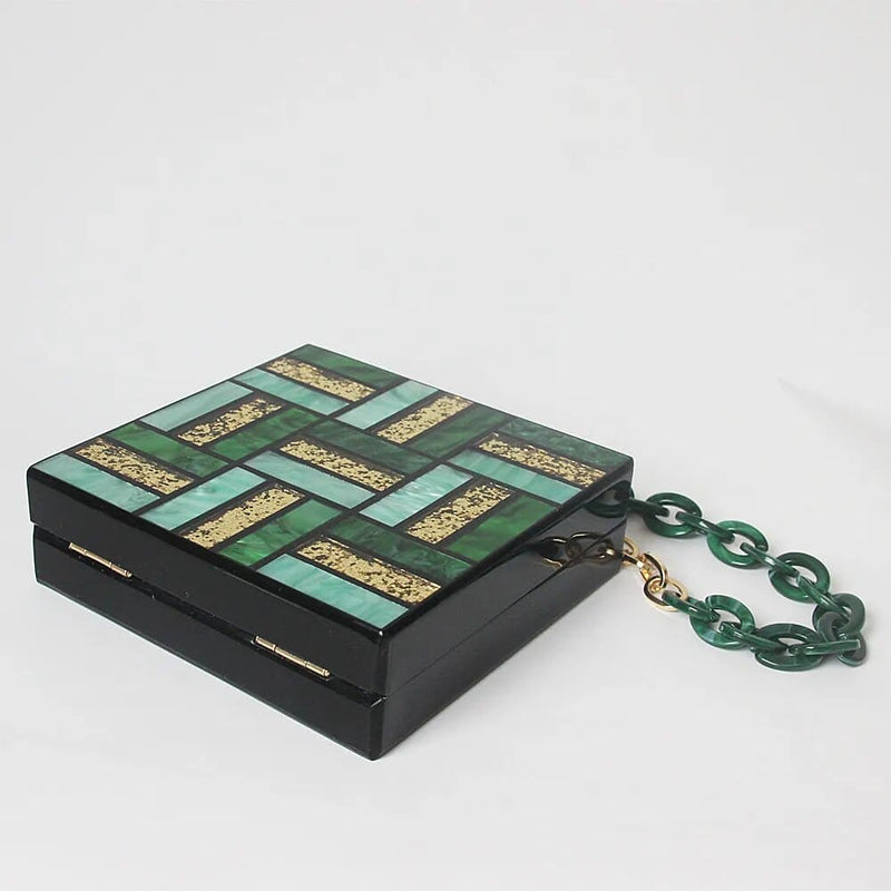 Acrylic Chain Square Clutch