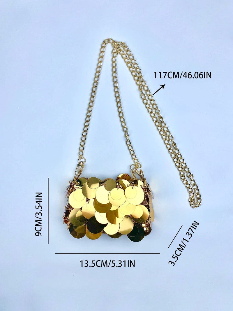 Golden Retro Chain Bag