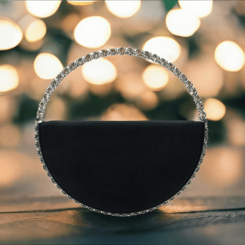 Circular Rhinestone Clutch