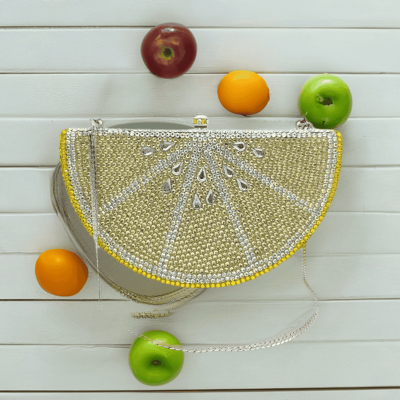 Pochette en cristal en forme de tranche de fruit