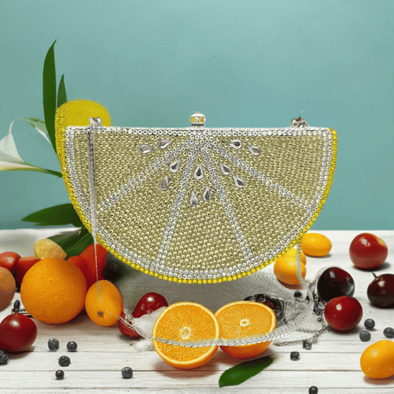 Pochette en cristal en forme de tranche de fruit