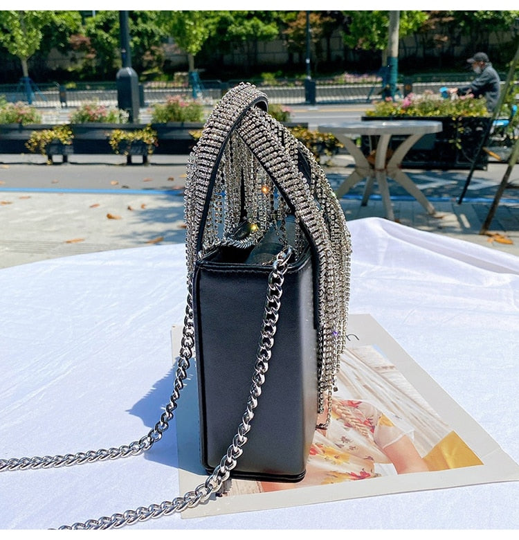 Rhinestone Tassel Evening Handbag