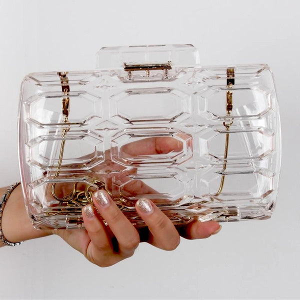 Sac acrylique transparent en nid d'abeille