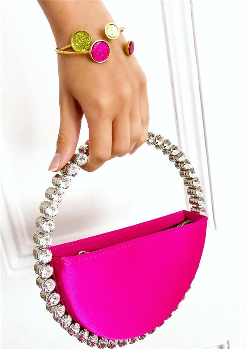 Circular Rhinestone Clutch