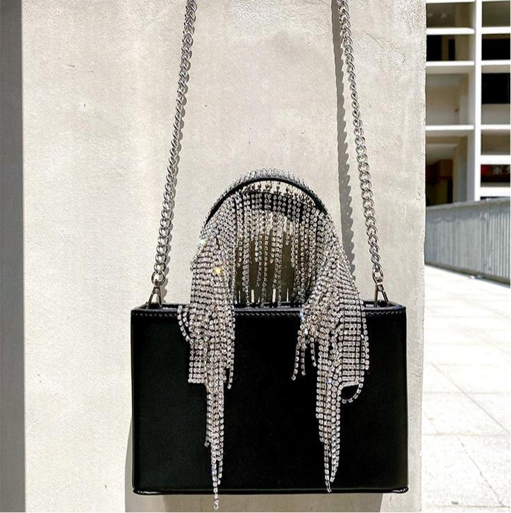 Rhinestone Tassel Evening Handbag