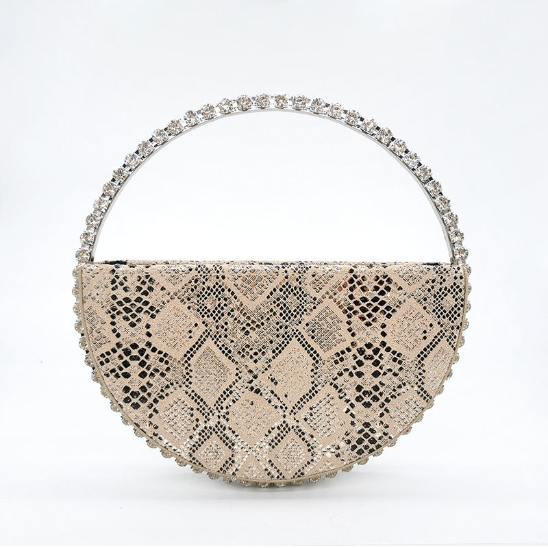 Circular Rhinestone Clutch