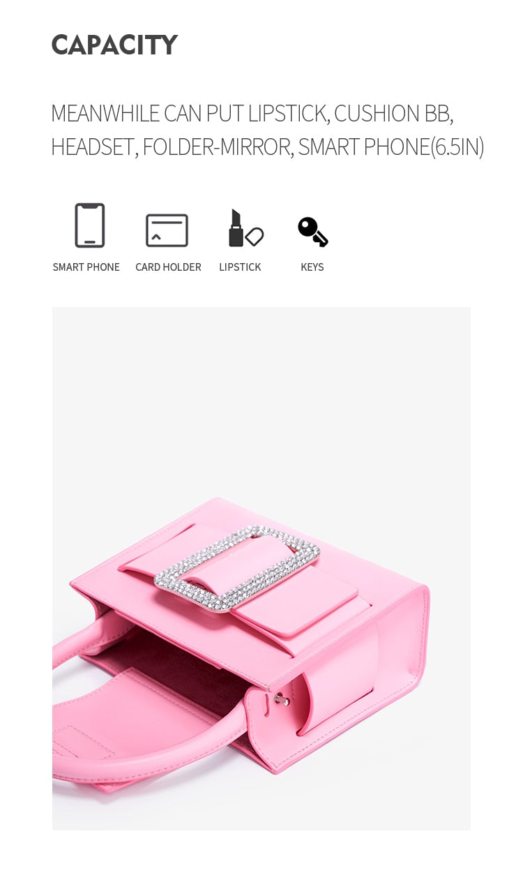 Pink Square Buckle Bag