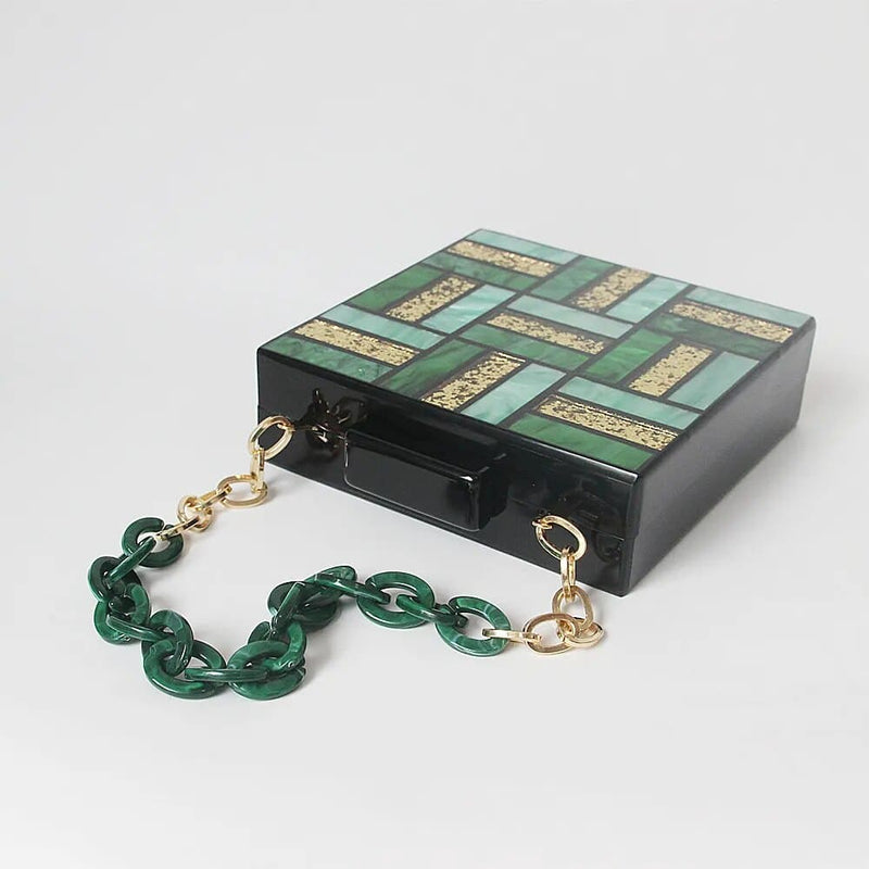 Acrylic Chain Square Clutch