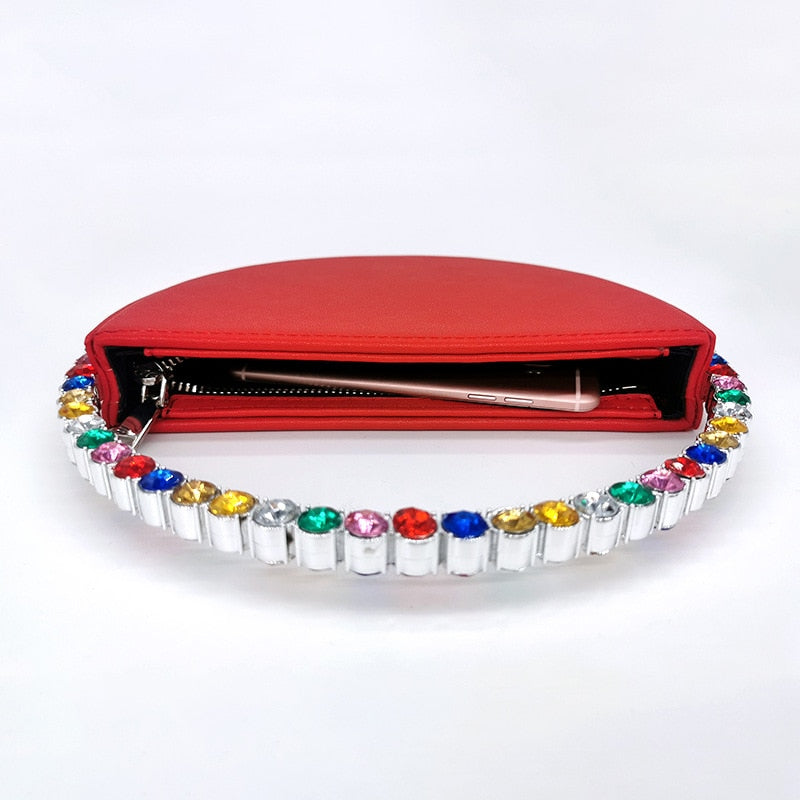 Pochette circulaire en strass