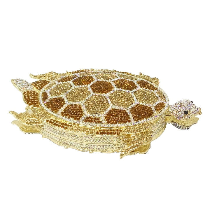 3D Turtle Crystal Wedding Clutch