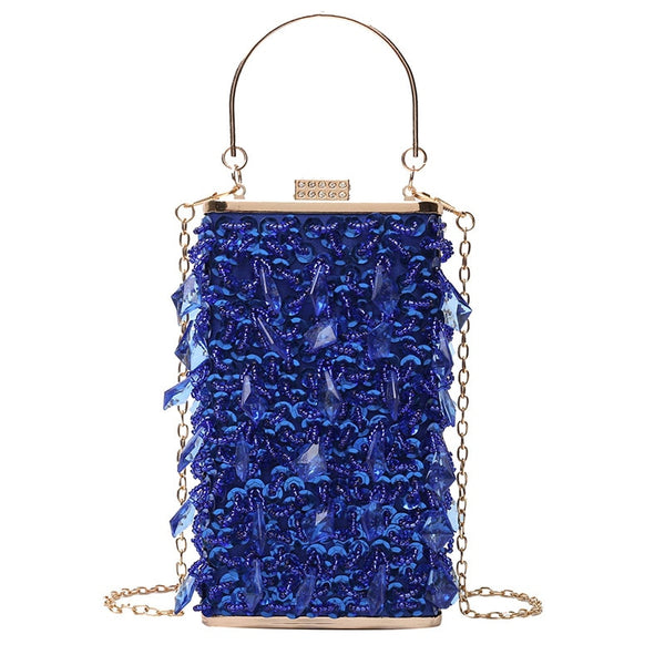Crystal blue Clutch Bag