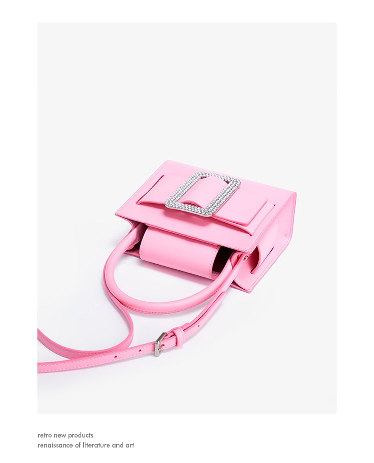 Pink Square Buckle Bag