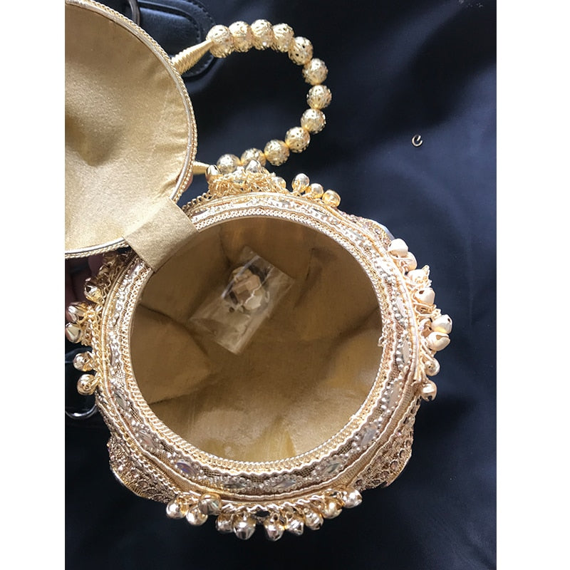 Embreagem de sela indiana de luxo artesanal