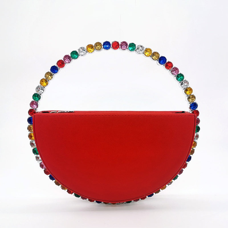 Circular Rhinestone Clutch