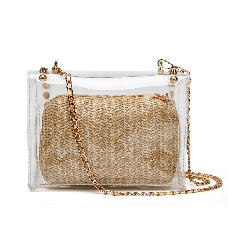 Bolsa Crossbody em PVC Transparente