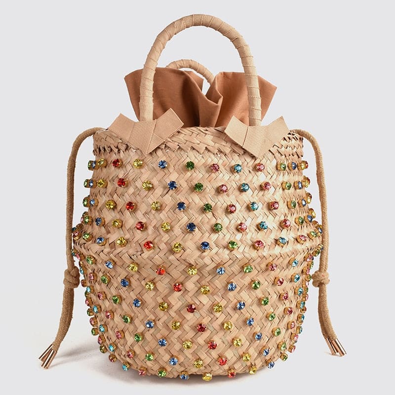 Sac de plage fourre-tout en rotin