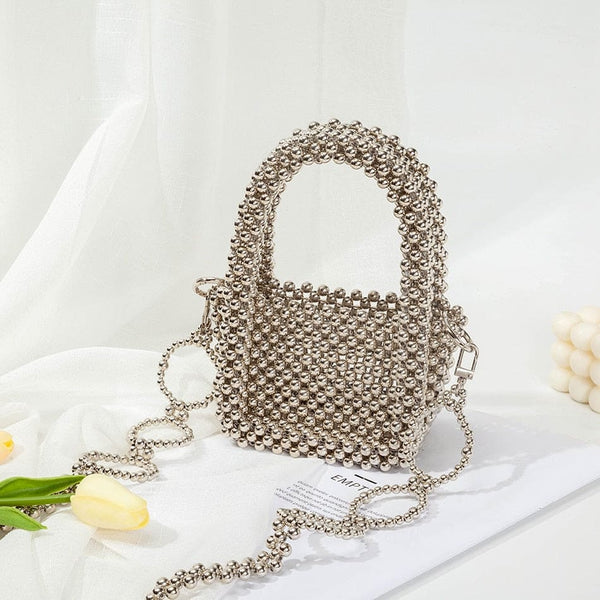 Small Square Handmade Pearl Handbag