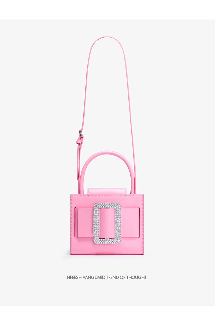 Pink Square Buckle Bag