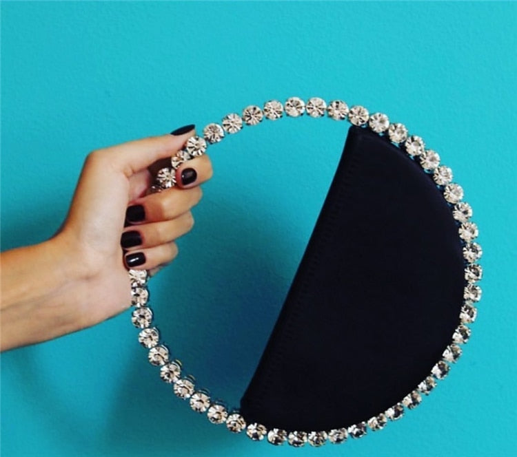 Circular Rhinestone Clutch