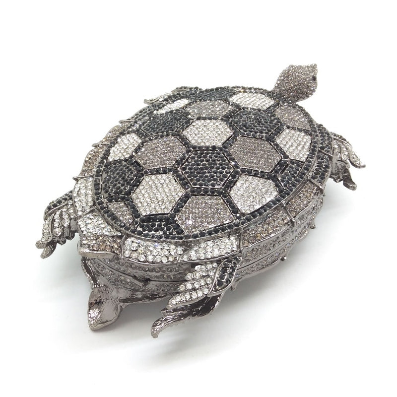 3D Turtle Crystal Wedding Clutch
