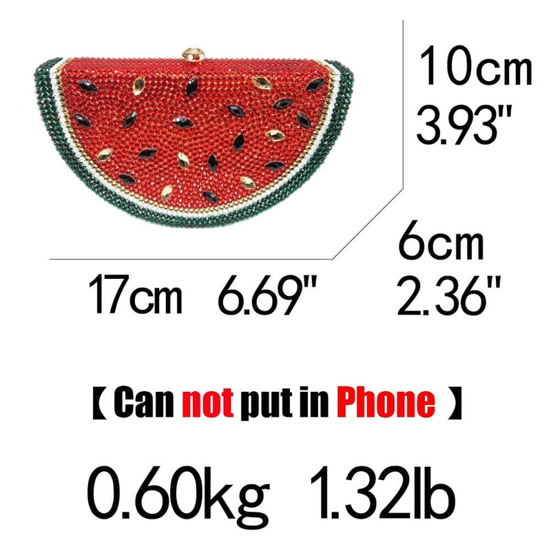 Embreagem de cristal em formato de fatia de fruta