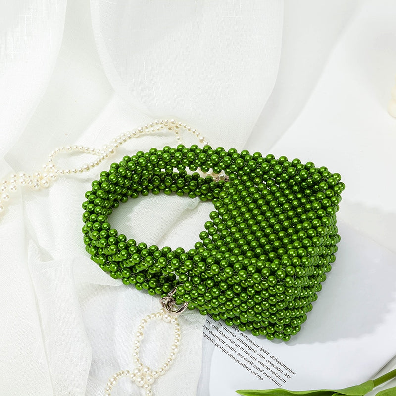 Small Square Handmade Pearl Handbag