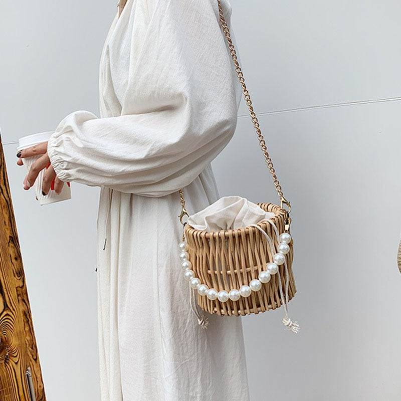 Straw beach bag