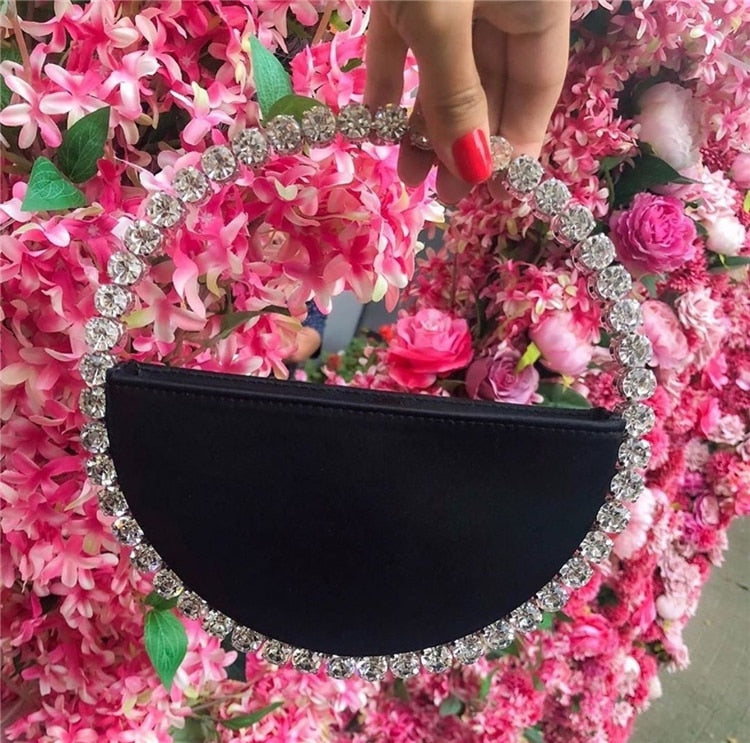 Circular Rhinestone Clutch