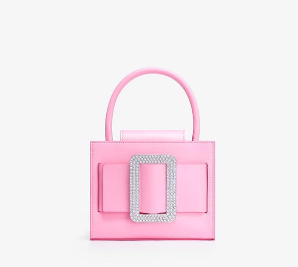 Bolsa Quadrada Rosa com Fivela