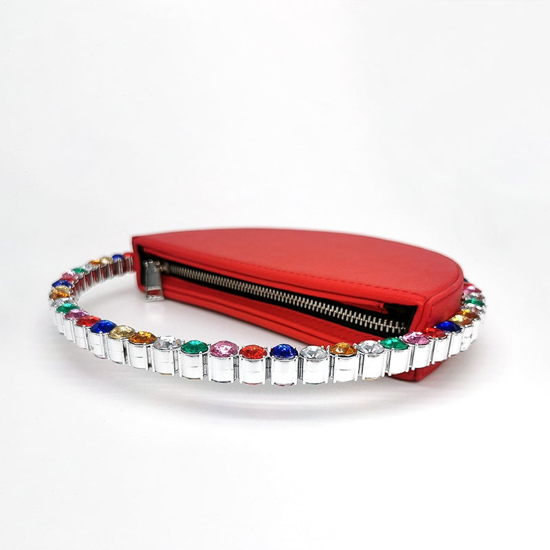 Circular Rhinestone Clutch