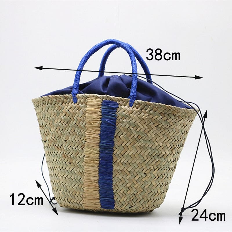 Sac de paille tissé portable pour algues