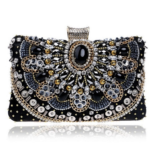 Noir Beaded  Clutch