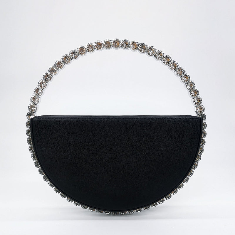 Pochette circulaire en strass