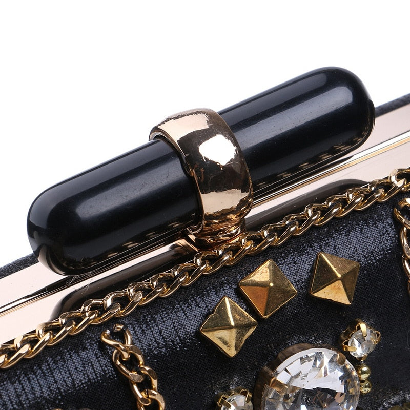 Noir Beaded  Clutch