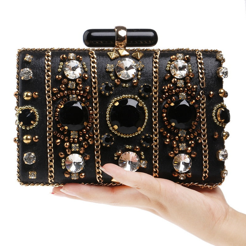 Noir Beaded  Clutch