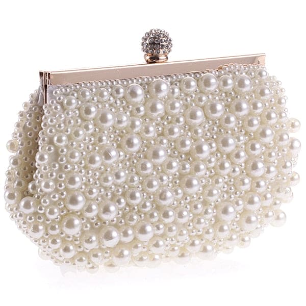 Pochette à perles blanches