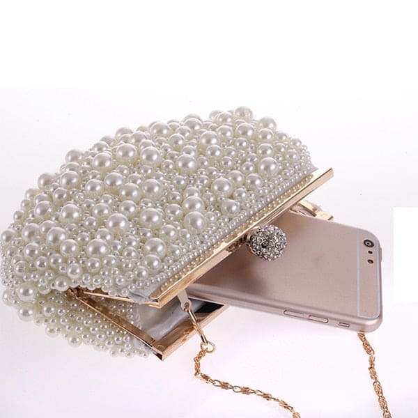 White Pearl Clutch Bag