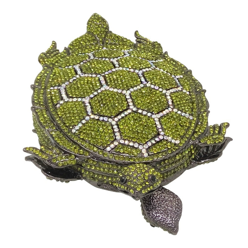 3D Turtle Crystal Wedding Clutch