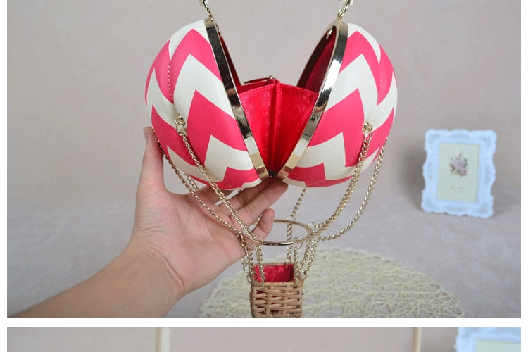 Hot air balloon clutch bag