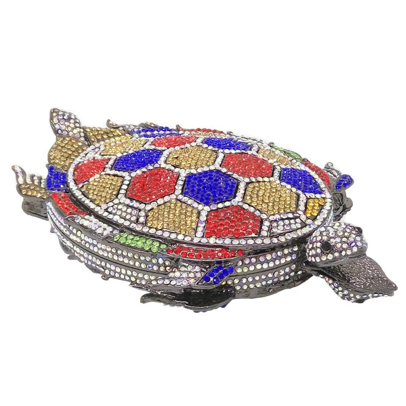 3D Turtle Crystal Wedding Clutch