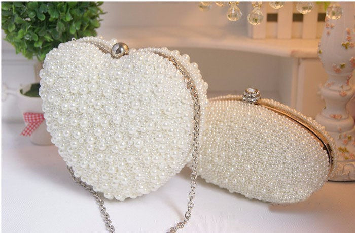 Heart Pearl Clutch