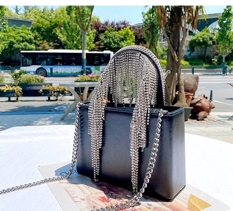 Rhinestone Tassel Evening Handbag