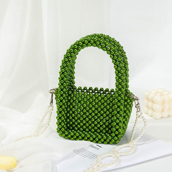 Small Square Handmade Pearl Handbag