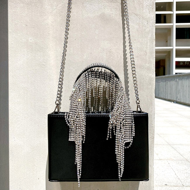 Rhinestone Tassel Evening Handbag