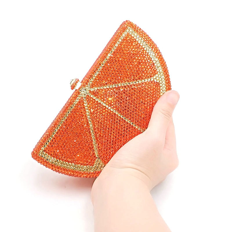 Fruit-Slice Shaped Crystal Clutch