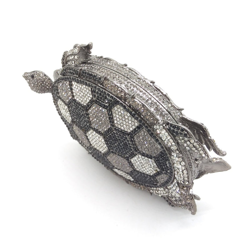 3D Turtle Crystal Wedding Clutch