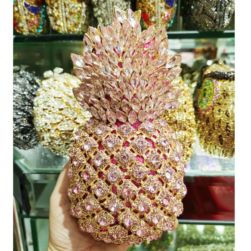 Crystal Pineapple Shaped Evening Clutch